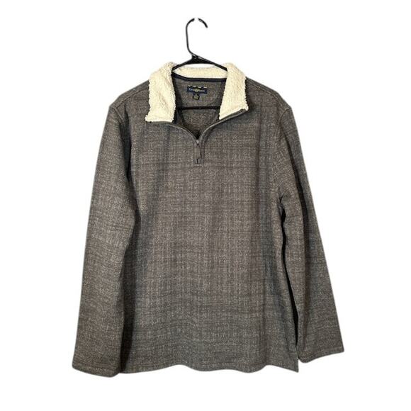 Club Room Gray 1/4 Quarter Zip Long Sleeve Knit Pullover Sweater Men Sz L - Picture 1 of 8
